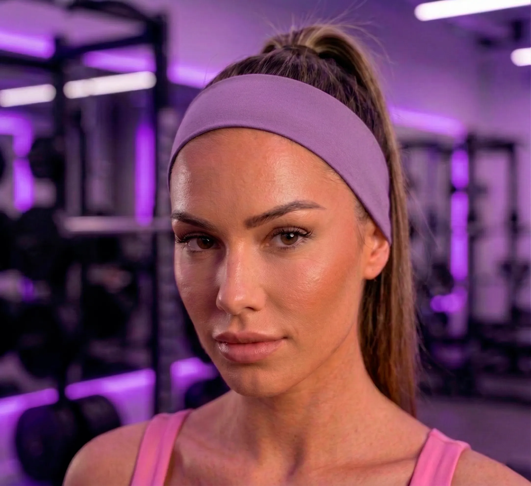 Coleção Voke Fitness Tiara Lilás