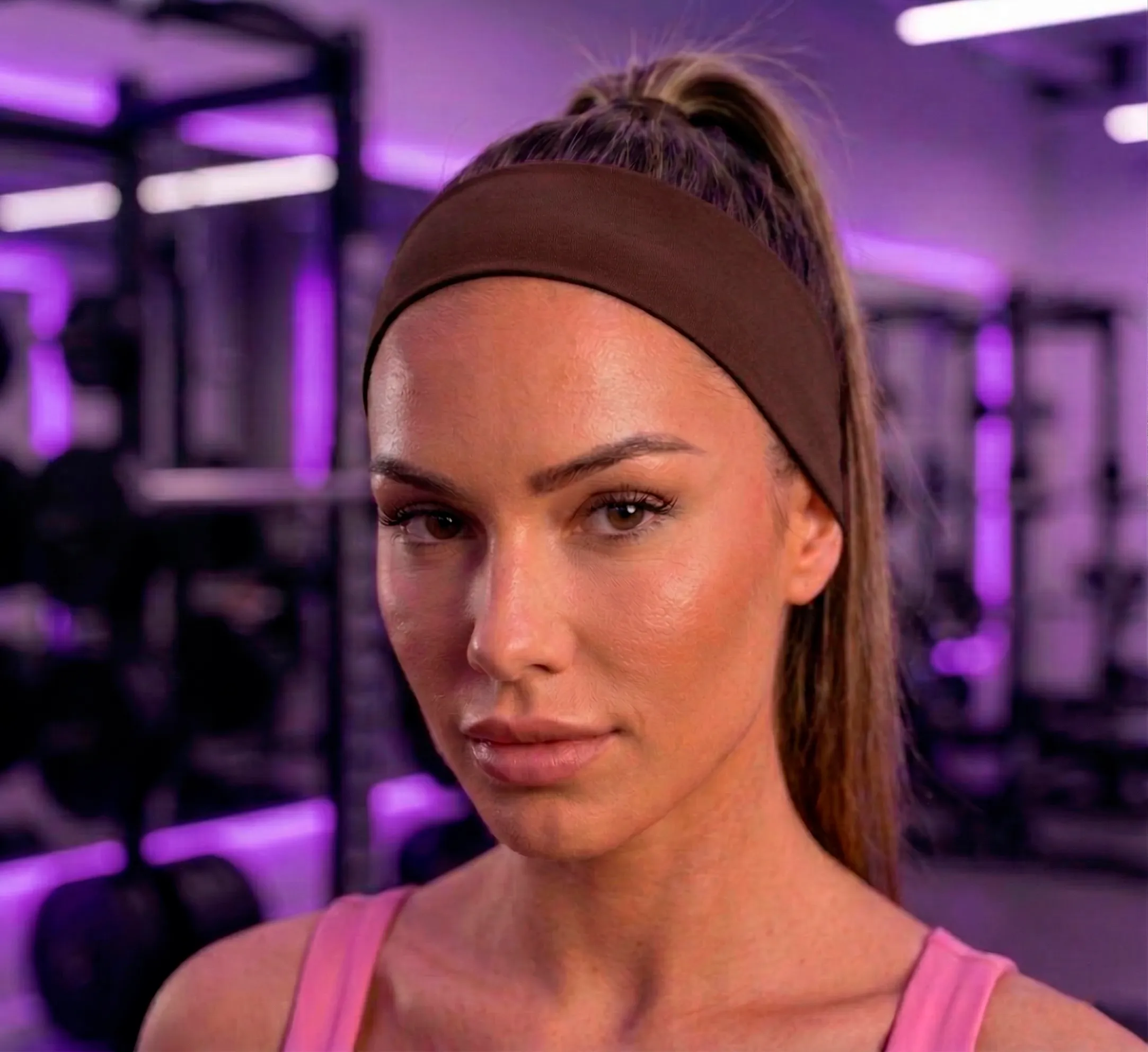 Coleção Voke Fitness Tiara Marrom